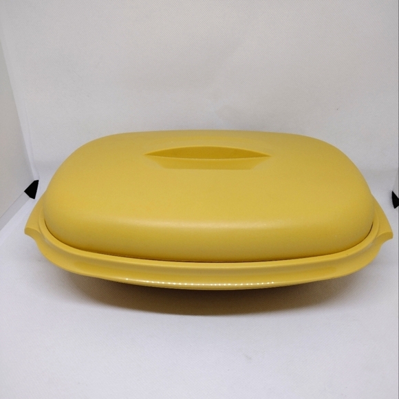 Vintage Tupperware Harvest Gold Microwave Vegetable Steamer‎ - Picture 1 of 13